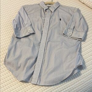 Ralph Lauren Navy Striped Collared Shirt